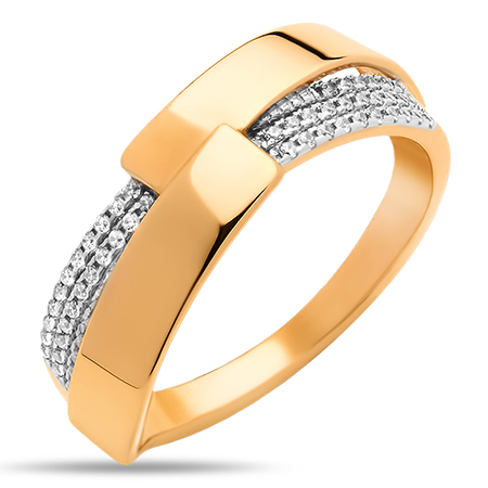 Кольцо, золото, фианит, 01-114542